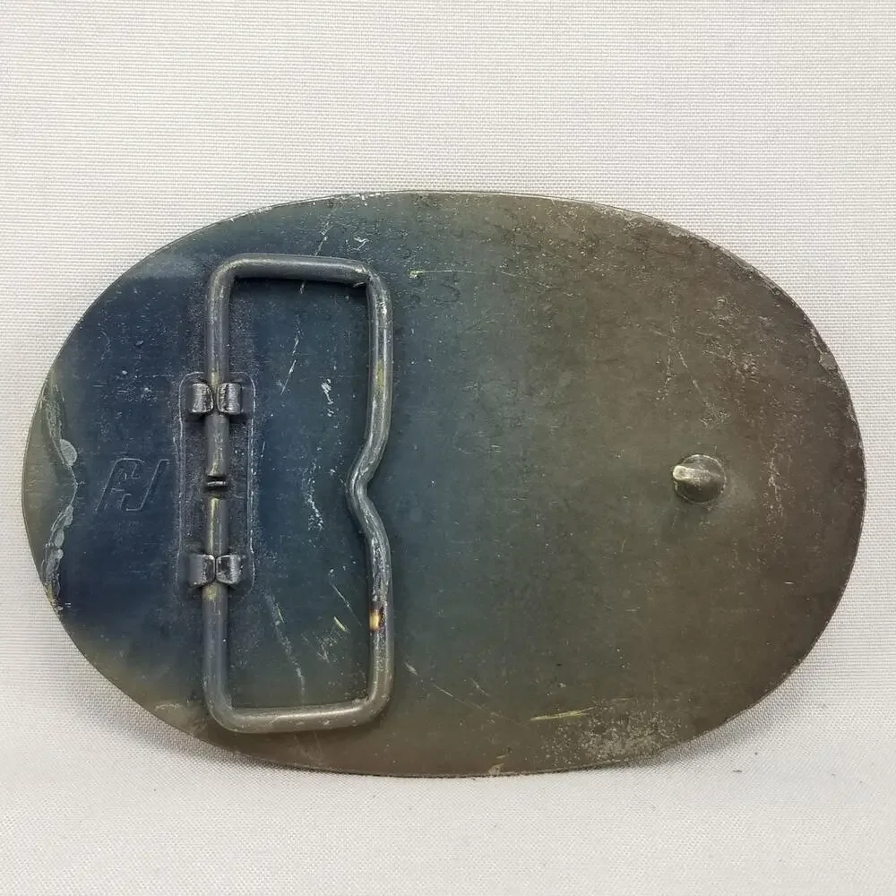 Vintage Belt Buckle Brass New West San Antonio‎ Texas Gold Color Made In The USA